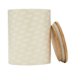 Load image into Gallery viewer, Home Basics Scallop Medium Ceramic Canister with Bamboo Top $6.00 EACH, CASE PACK OF 12
