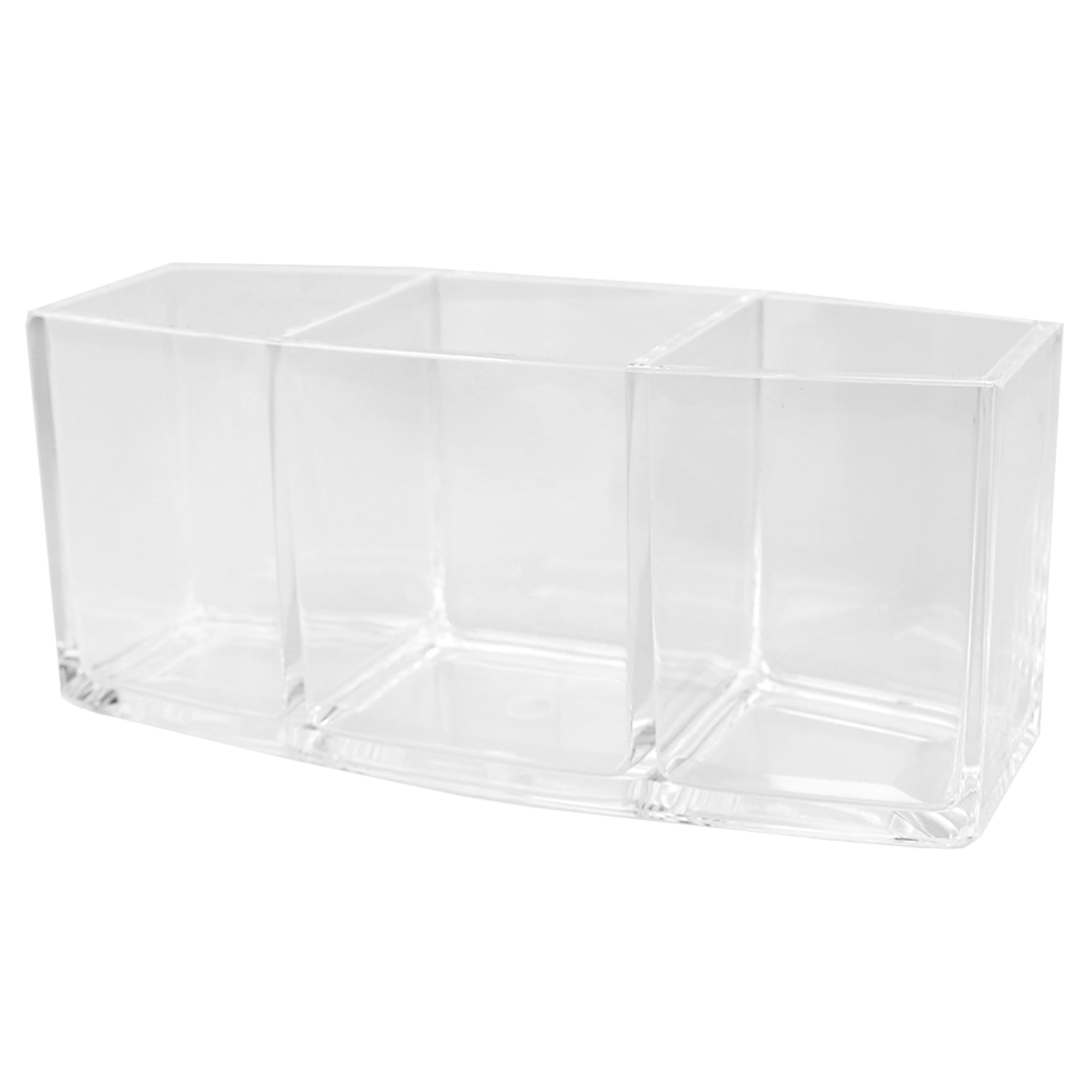 Home Basics 3 Compartment Plastic Make Up Organizer, Clear $3.00 EACH, CASE PACK OF 12