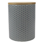 Load image into Gallery viewer, Home Basics Honeycomb Medium Ceramic Canister, Grey $6.00 EACH, CASE PACK OF 12
