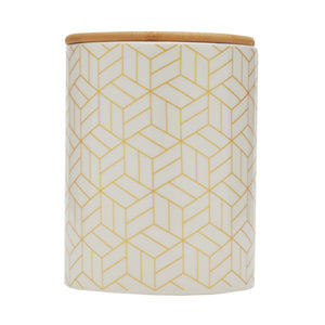 Home Basics Cubix Medium Ceramic Canister with Bamboo Top $6.00 EACH, CASE PACK OF 12