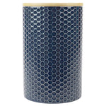 Load image into Gallery viewer, Home Basics Honeycomb Large Ceramic Canister, Navy $7.00 EACH, CASE PACK OF 12
