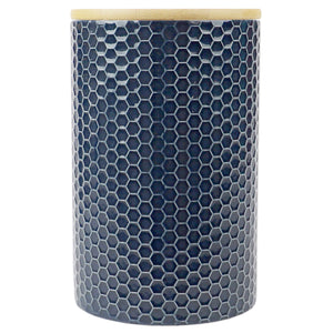 Home Basics Honeycomb Large Ceramic Canister, Navy $7.00 EACH, CASE PACK OF 12