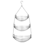 Load image into Gallery viewer, Home Basics 3 Tier Wire Hanging Oval Fruit Basket, Chrome $10.00 EACH, CASE PACK OF 12
