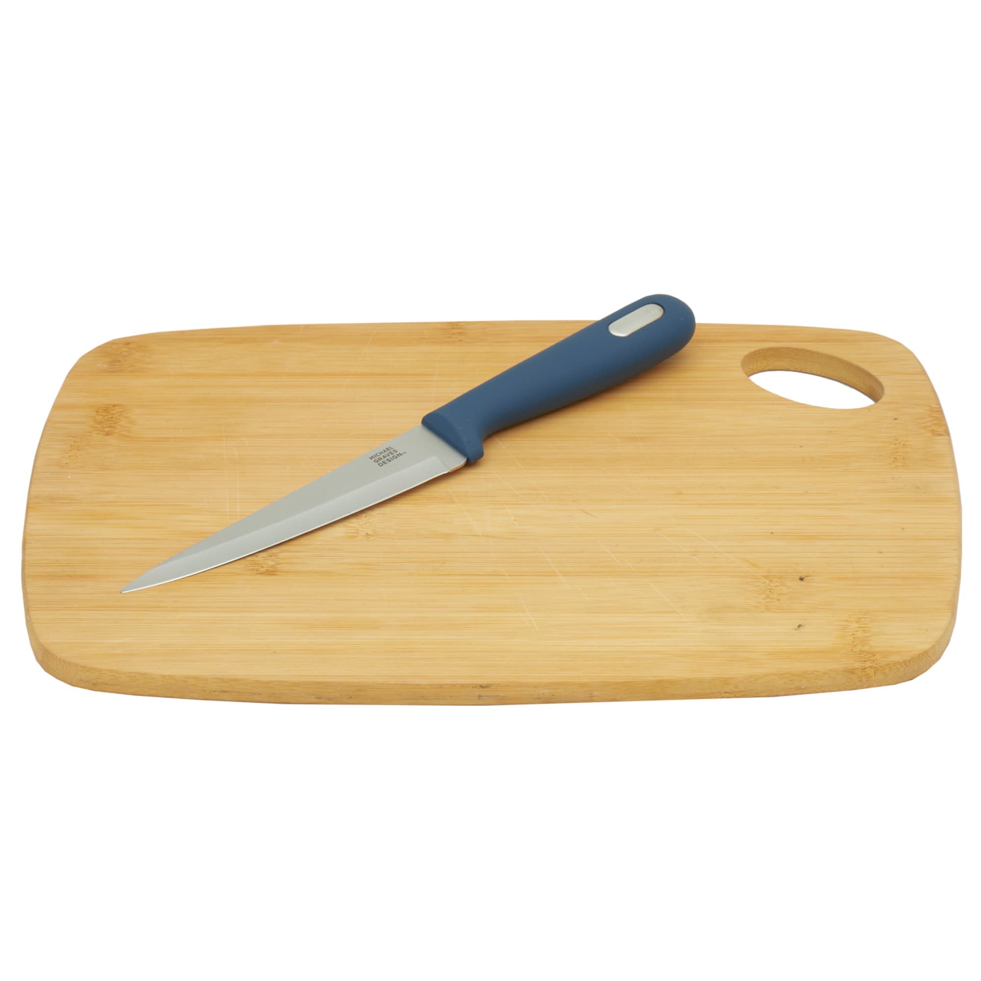 Michael Graves Design Comfortable Grip 5 inch Stainless Steel Utility Knife, Indigo $3.00 EACH, CASE PACK OF 24