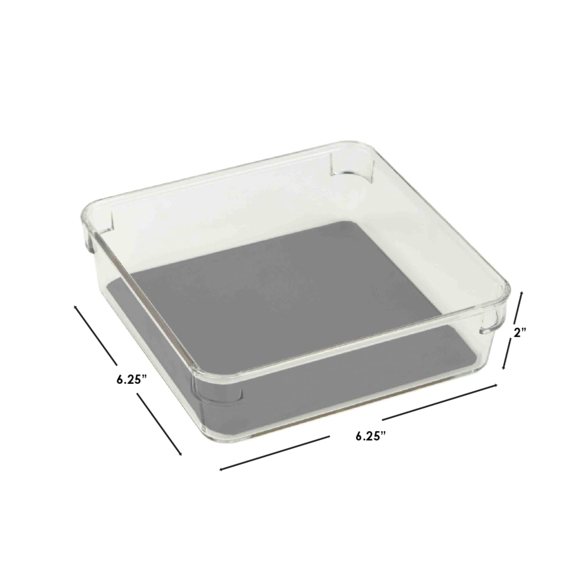 Home Basics 6" x 6" x 2" Plastic Drawer Organizer with Rubber Liner $3.00 EACH, CASE PACK OF 24