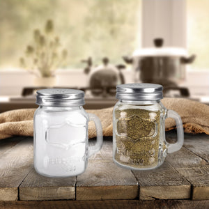 Home Basics 2 Piece Salt and Pepper Mason Jar Set $2.50 EACH, CASE PACK OF 24