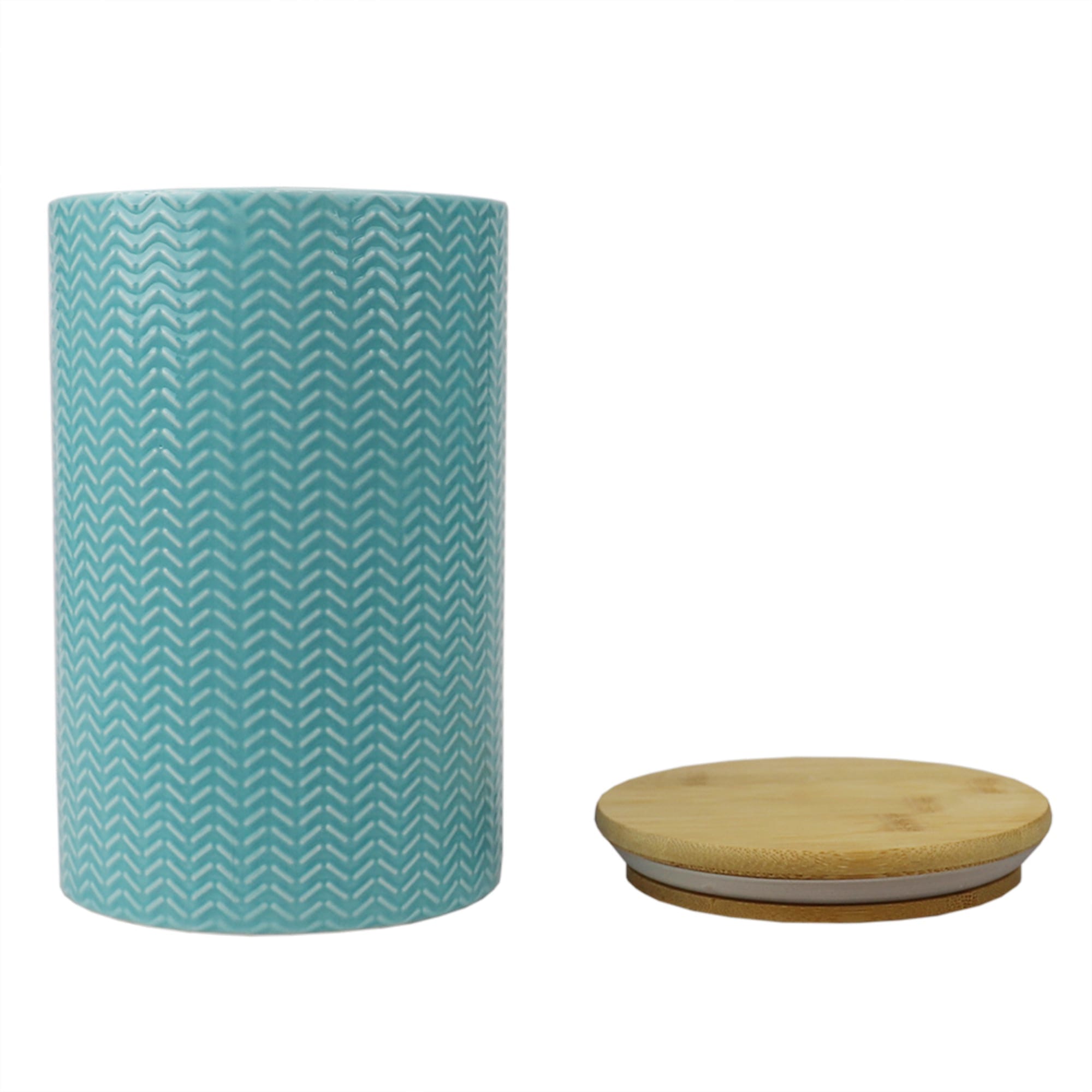 Home Basics Wave Large Ceramic Canister, Turquoise $6.00 EACH, CASE PACK OF 12