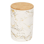 Load image into Gallery viewer, Home Basics Marble Like Large Ceramic Canister with Bamboo Top, White $7.00 EACH, CASE PACK OF 12

