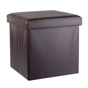 Home Basics Faux Leather Storage Ottoman, Brown $12.00 EACH, CASE PACK OF 6
