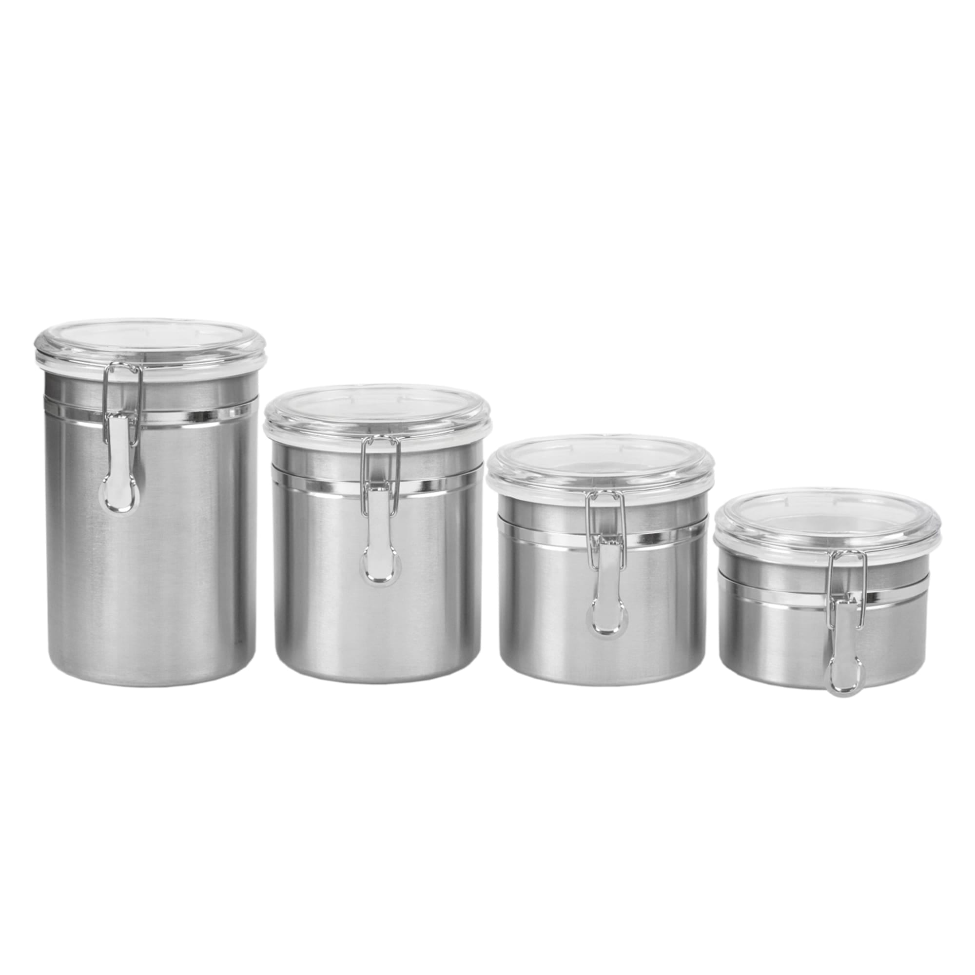 Home Basics 4 Piece Stainless Steel Canister Set $30.00 EACH, CASE PACK OF 6