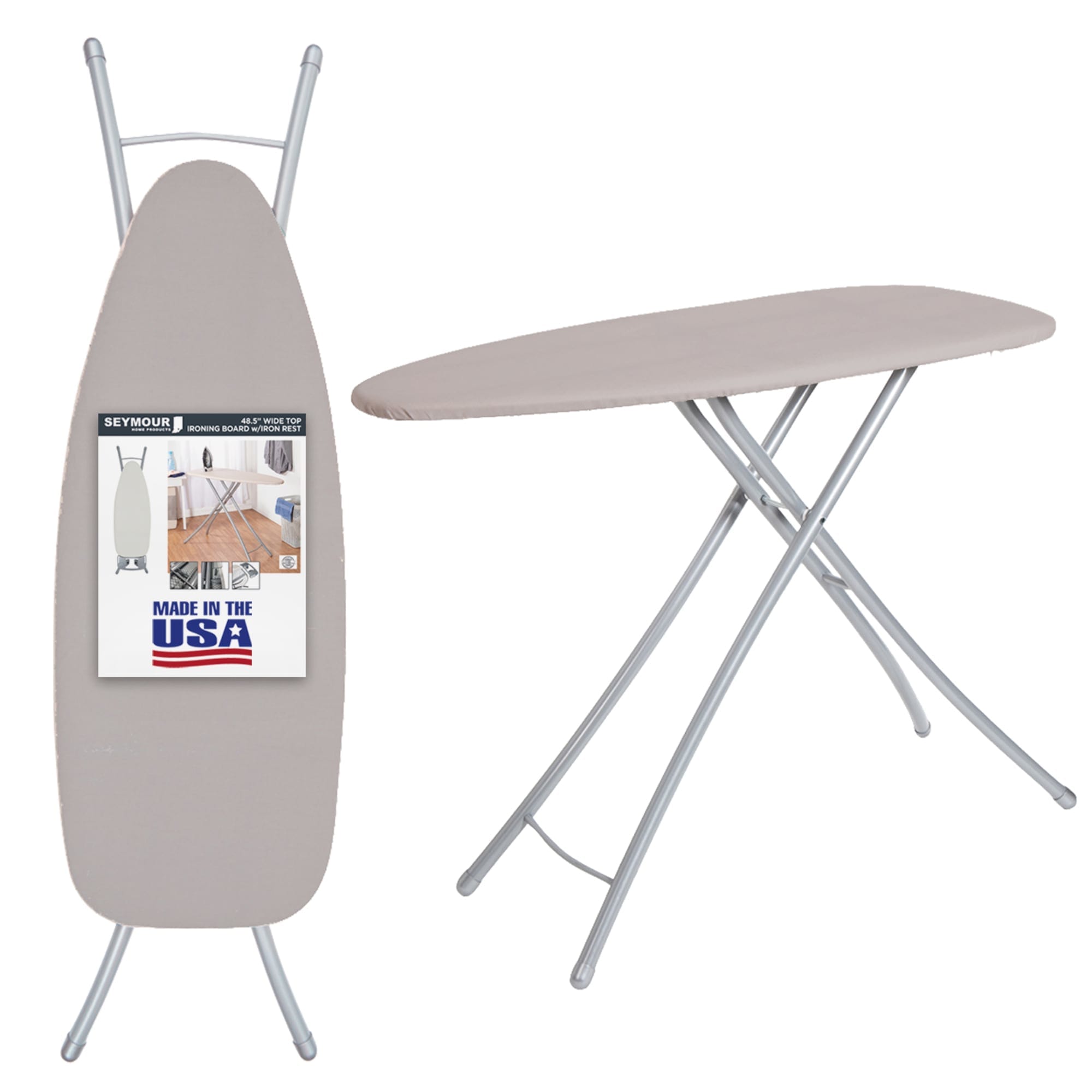 Seymour Home Products Adjustable Height, Wide Top Ironing Board, Greystone $50 EACH, CASE PACK OF 1