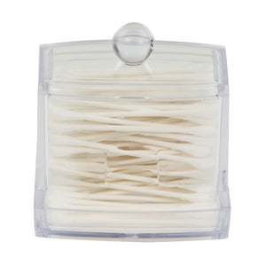 Home Basics Cotton Swab Holder with Lid, Clear $2.50 EACH, CASE PACK OF 12