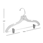 Load image into Gallery viewer, Home Basics Graceful Curve Crystal Plastic Hanger with Metal Pants Clip, (Pack of 3), Clear $3.00 EACH, CASE PACK OF 24
