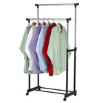 Load image into Gallery viewer, Home Basics Chrome Plated Steel Double Garment Rack, Black $25.00 EACH, CASE PACK OF 6
