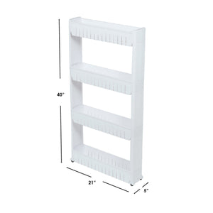 Home Basics 4 Tier Plastic Storage Tower with Wheels $15.00 EACH, CASE PACK OF 4