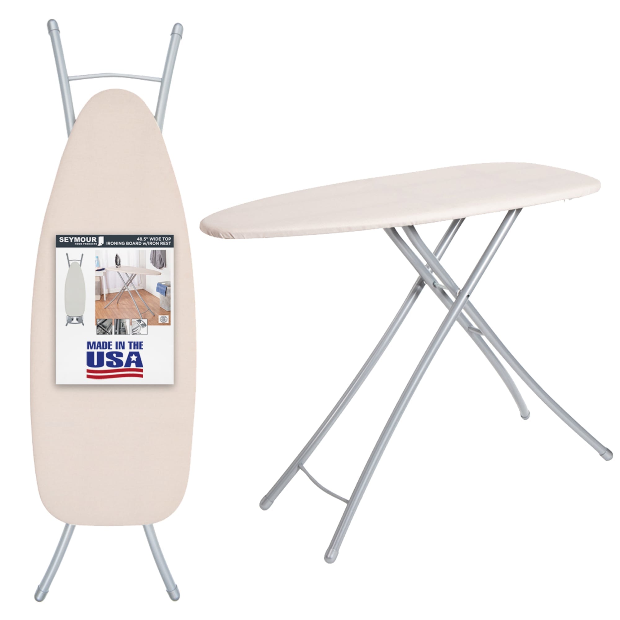 Seymour Home Products Adjustable Height, Wide Top Ironing Board, Linen Beige $50 EACH, CASE PACK OF 1