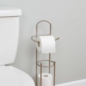 Home Basics Free-Standing Heavy Duty Sleek  Dispensing Toilet Paper Towel Holder, Satin Nickel $15.00 EACH, CASE PACK OF 12