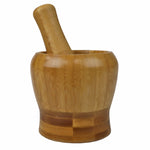 Load image into Gallery viewer, Home Basics Non-Skid Rustic  No-Spill Large Bamboo Mortar and Pestle, Natural $6.50 EACH, CASE PACK OF 12
