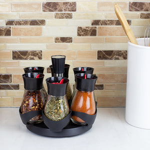 Home Basics Contemporary Gourmet Revolving 6-Jar Spice Rack, Black $12.00 EACH, CASE PACK OF 8