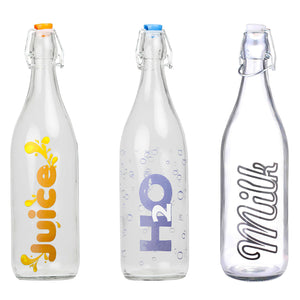 Home Basics Glass Flip Top Bottle - Assorted Colors