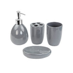 Load image into Gallery viewer, Home Basics 4 Piece Bath Accessory Set, Grey $10.00 EACH, CASE PACK OF 12
