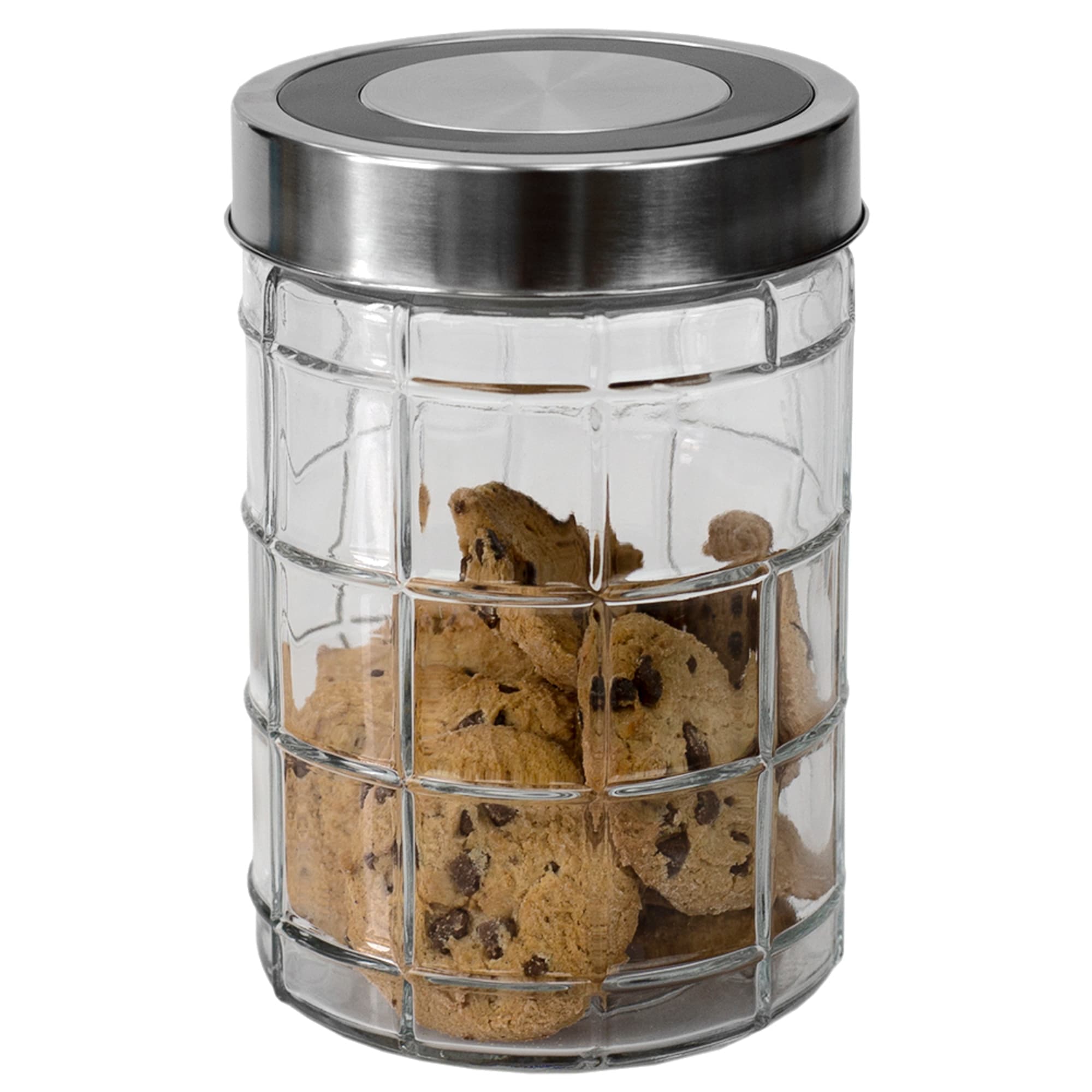 Home Basics Chex Collection 37 oz. Medium Glass Canister $2.50 EACH, CASE PACK OF 12