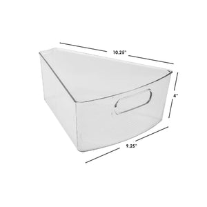 Home Basics Heavy Duty Plastic Lazy Susan Storage Organizing Bin with Front Cut-Out Handle, Clear $4.00 EACH, CASE PACK OF 12