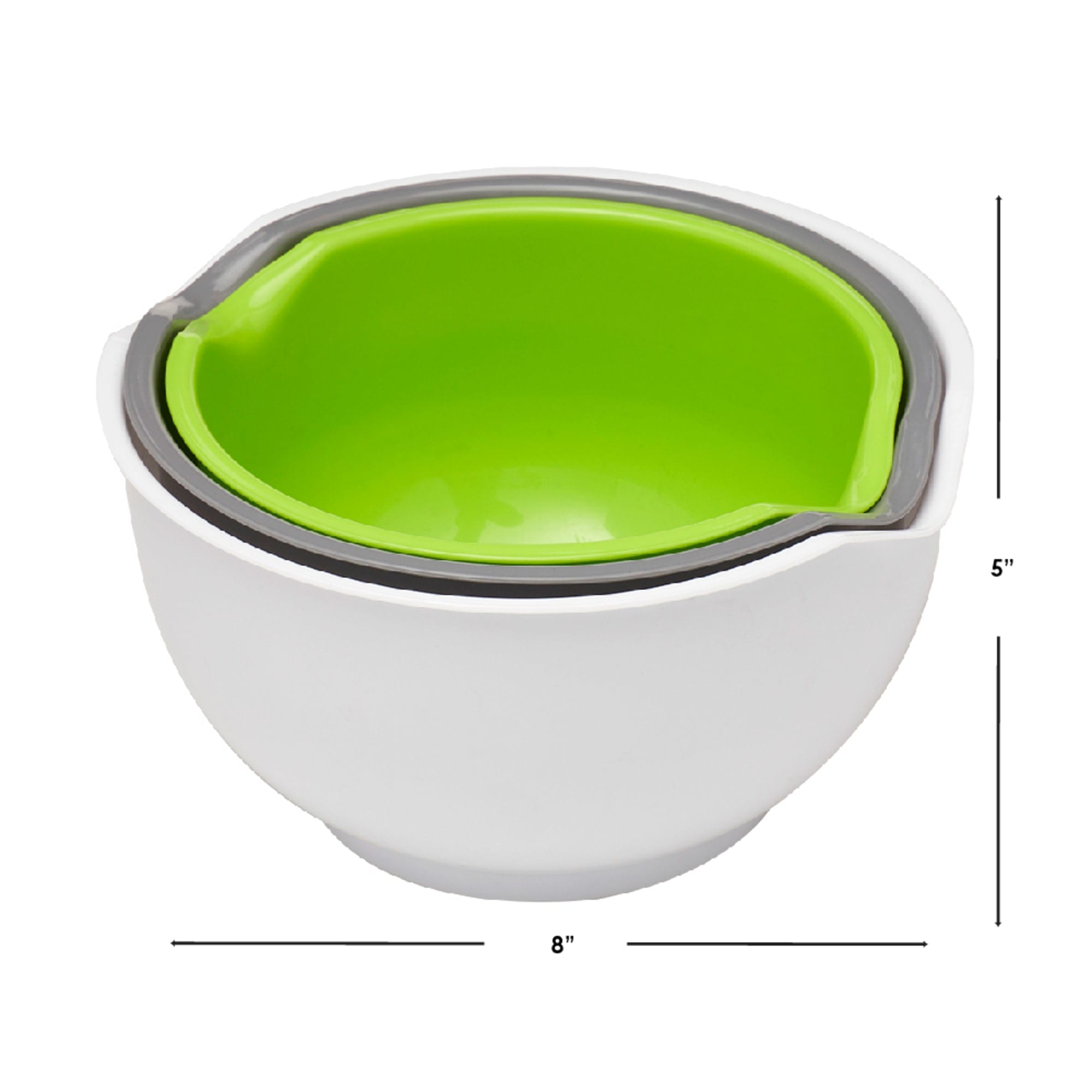 Home Basics 3 Piece Nesting Mixing Bowls with Pour Spouts $4.00 EACH, CASE PACK OF 12