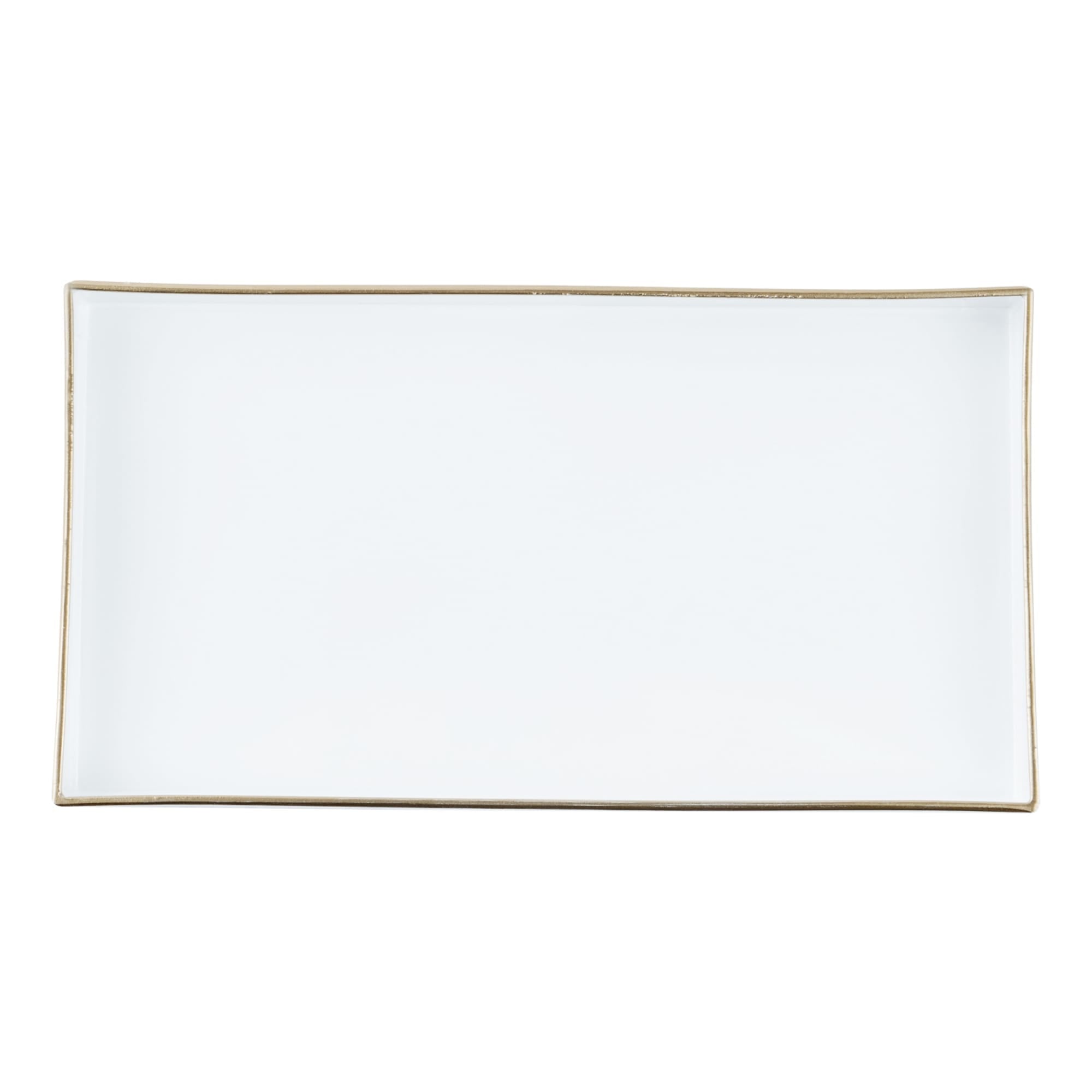 Home Basics White Plastic Vanity Tray with Gold Trim $5.00 EACH, CASE PACK OF 8