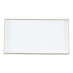 Load image into Gallery viewer, Home Basics White Plastic Vanity Tray with Gold Trim $5.00 EACH, CASE PACK OF 8
