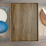 Load image into Gallery viewer, Home Basics Wood-Like Rustic Serving Tray with Cut-Out Handles, Brown $12.00 EACH, CASE PACK OF 6
