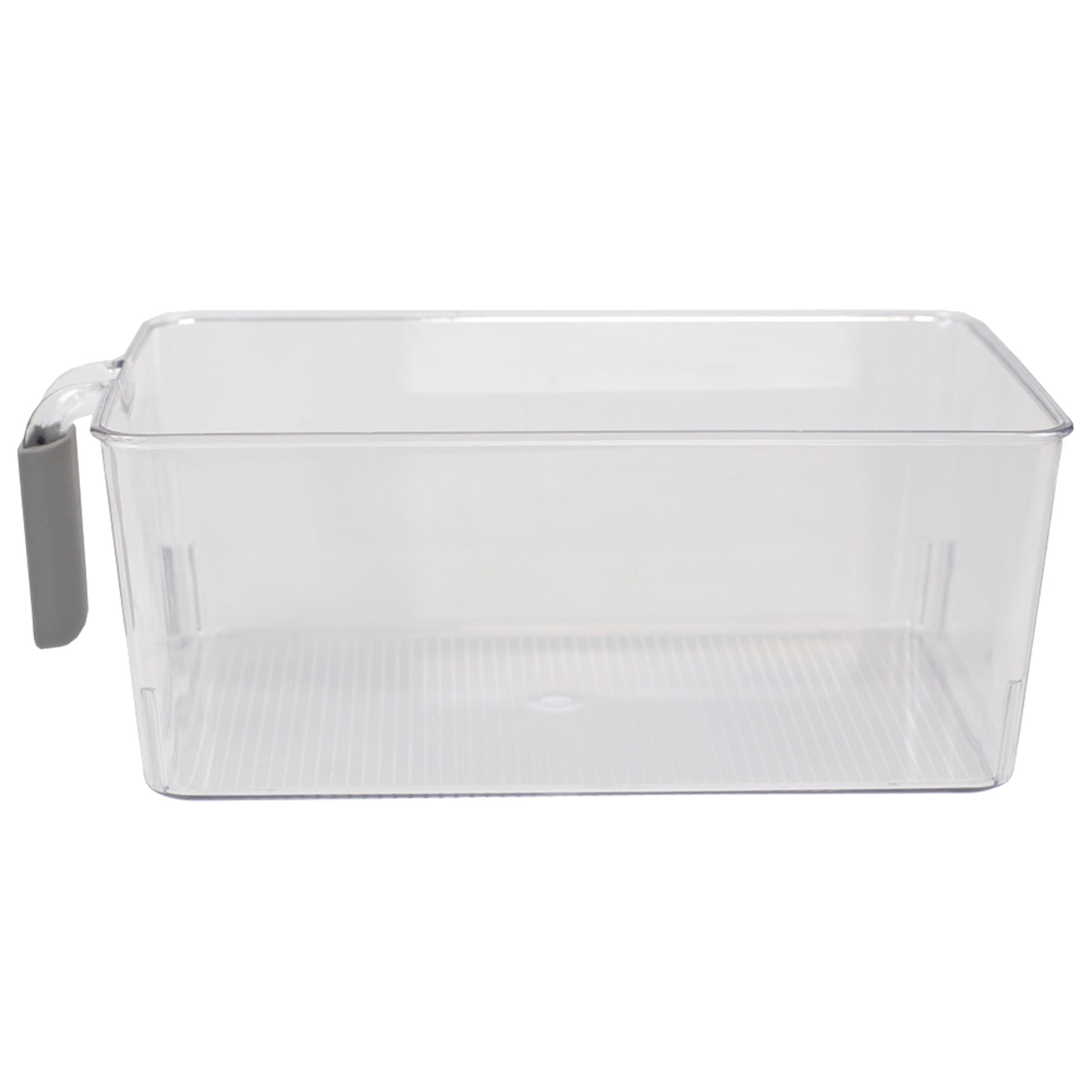 Home Basics Large Pull-Out Plastic Storage Bin with Soft Grip Handle, Clear $4.00 EACH, CASE PACK OF 12