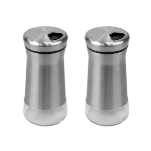 Home Basics Adjustable Pour Hole 4.2 oz. Condiment Shakers with Clear Glass Bottoms, Silver $4.00 EACH, CASE PACK OF 24