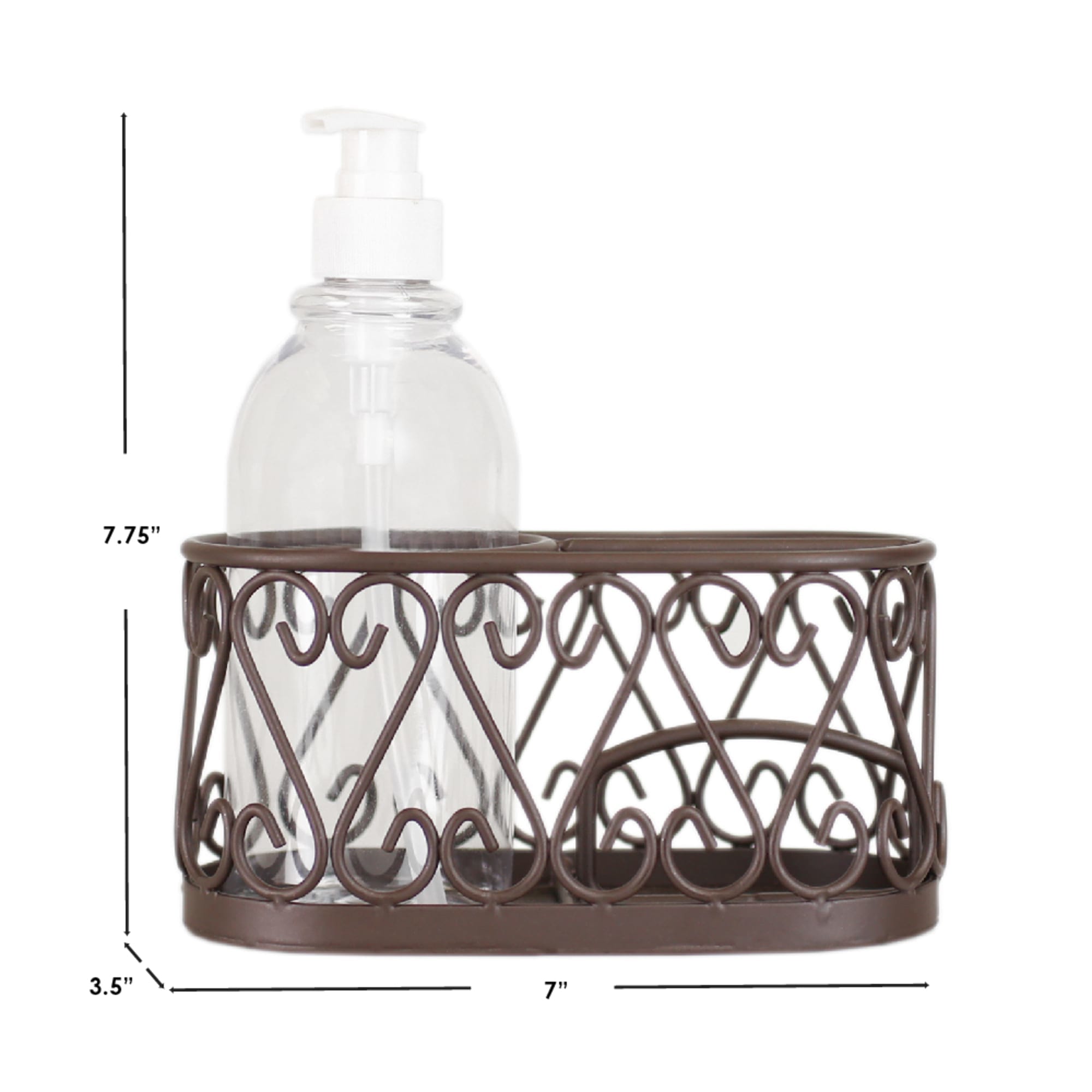 Home Basics Scroll Collection Soap Dispenser with Caddy, Bronze $8.00 EACH, CASE PACK OF 12