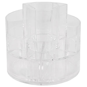 Home Basics Round Shatter-Resistant 5 Compartment Plastic Compact Cosmetic Organizer, Clear $8.00 EACH, CASE PACK OF 12