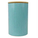 Load image into Gallery viewer, Home Basics Wave Large Ceramic Canister, Turquoise $6.00 EACH, CASE PACK OF 12
