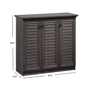 Home Basics 4 Tier Wide Shoe Cabinet with Louvered Doors, Ash $125.00 EACH, CASE PACK OF 1