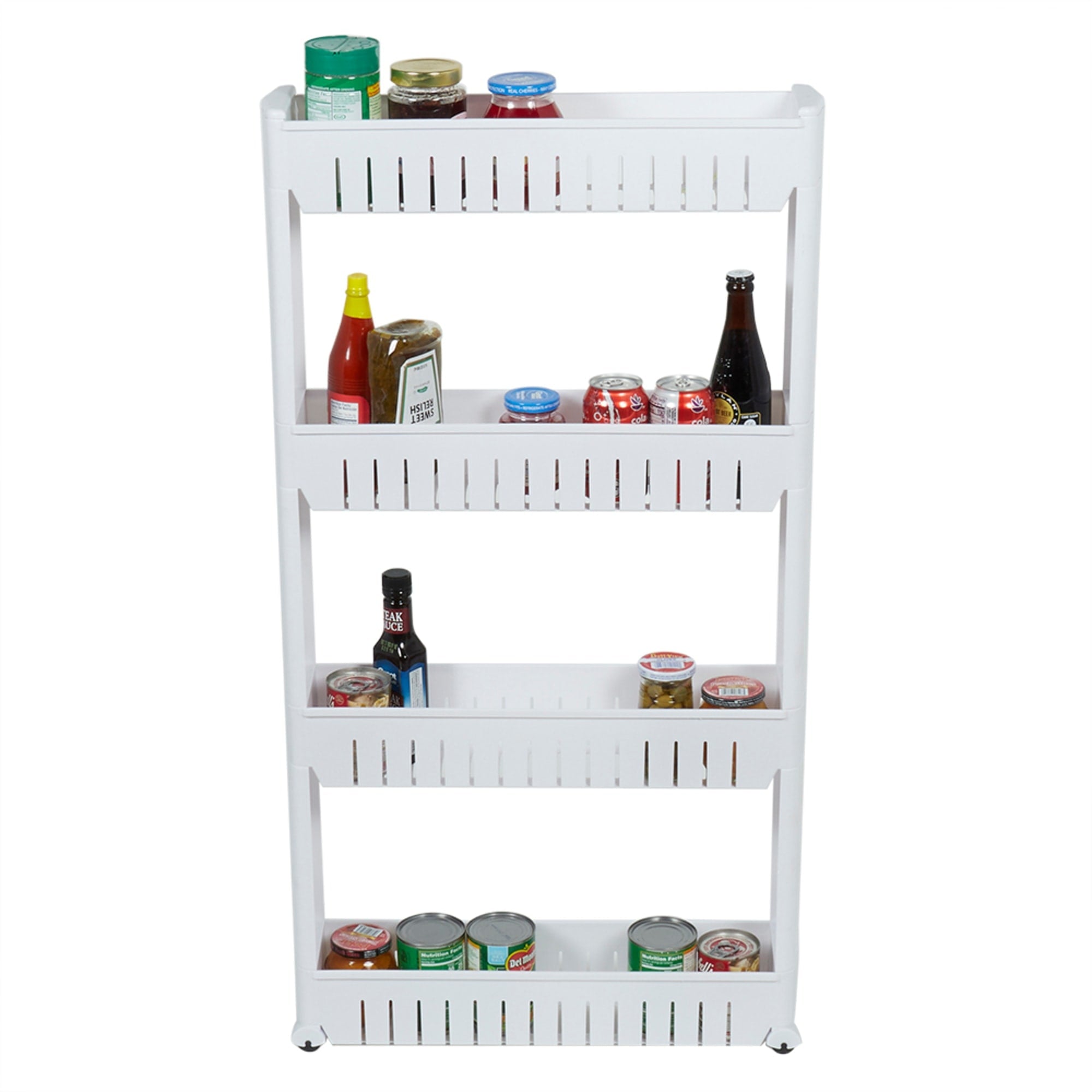 Home Basics 4 Tier Plastic Storage Tower with Wheels $15.00 EACH, CASE PACK OF 4