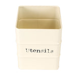 Load image into Gallery viewer, Home Basics Tin Utensil Holder, Ivory $4.00 EACH, CASE PACK OF 12
