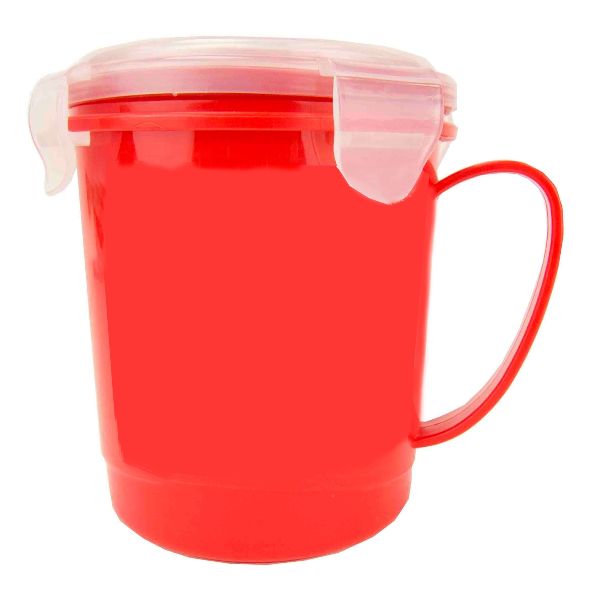 Home Basics 24 oz. Plastic Microwaveable Soup Mug, Red/Clear $2.00 EACH, CASE PACK OF 24