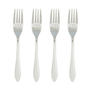 Home Basics 4 Piece Stainless Steel Dinner Fork, Silver $2.00 EACH, CASE PACK OF 24