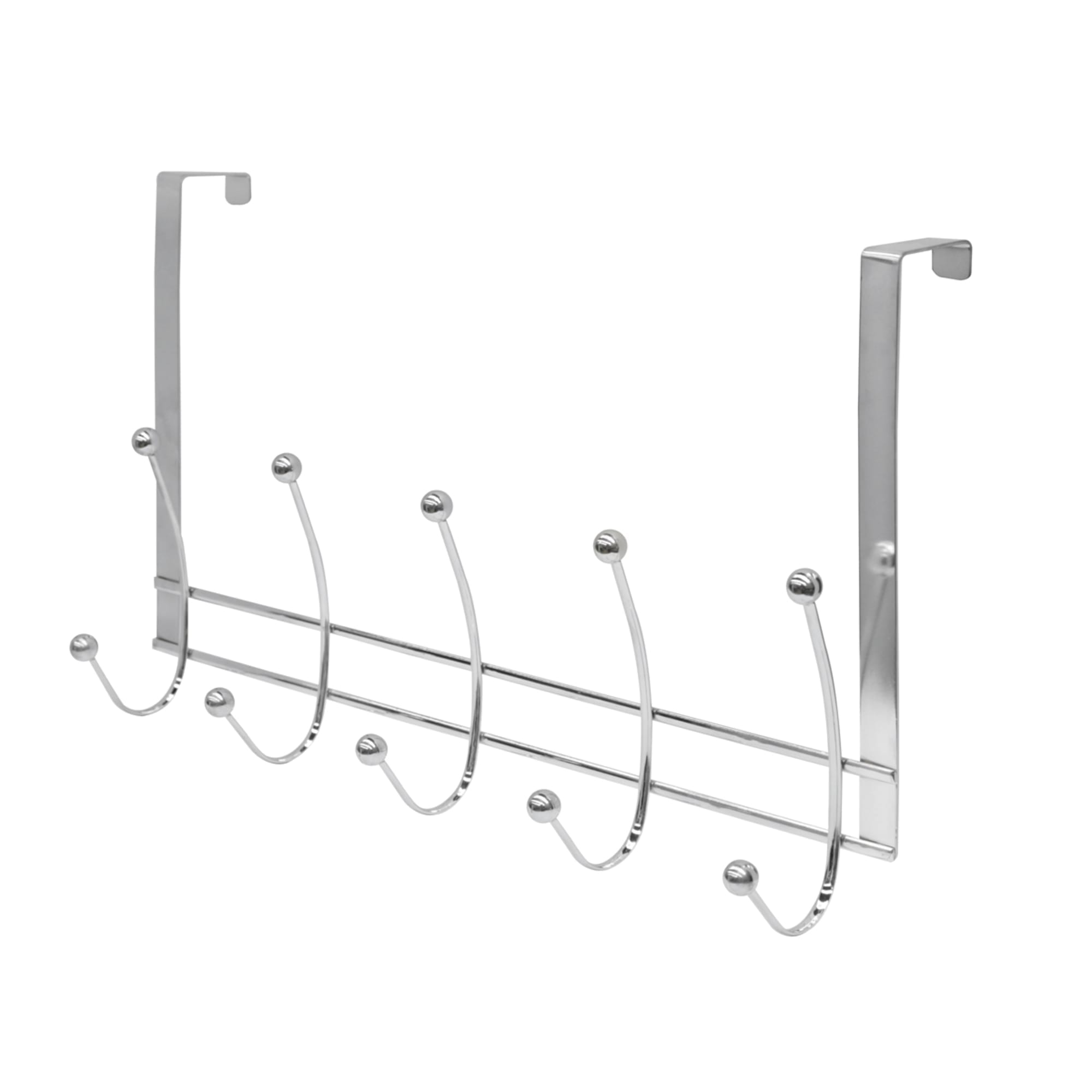 Home Basics Chrome Plated Steel Over the Door 5 hook Hanging Rack $8.00 EACH, CASE PACK OF 12