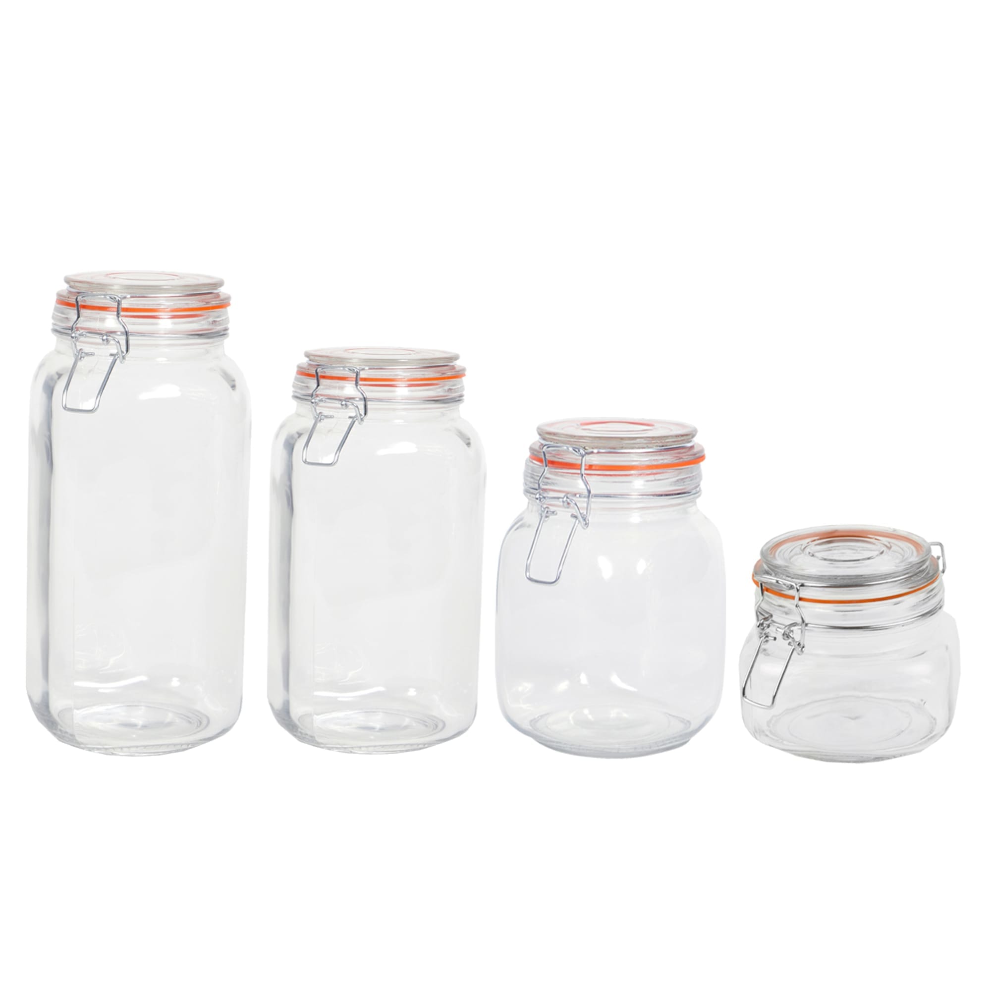 Home Basics 4 Piece Glass Canister Set, Clear $15.00 EACH, CASE PACK OF 6