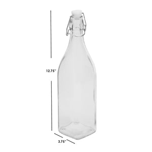 Home Basics 1 Lt Air-Tight Flip Top Glass Bottle, Clear $2.50 EACH, CASE PACK OF 3