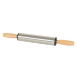 Load image into Gallery viewer, Home Basics Heavy Weight Stainless Steel Rolling Pin with Contour Handles, Natural $5.00 EACH, CASE PACK OF 12
