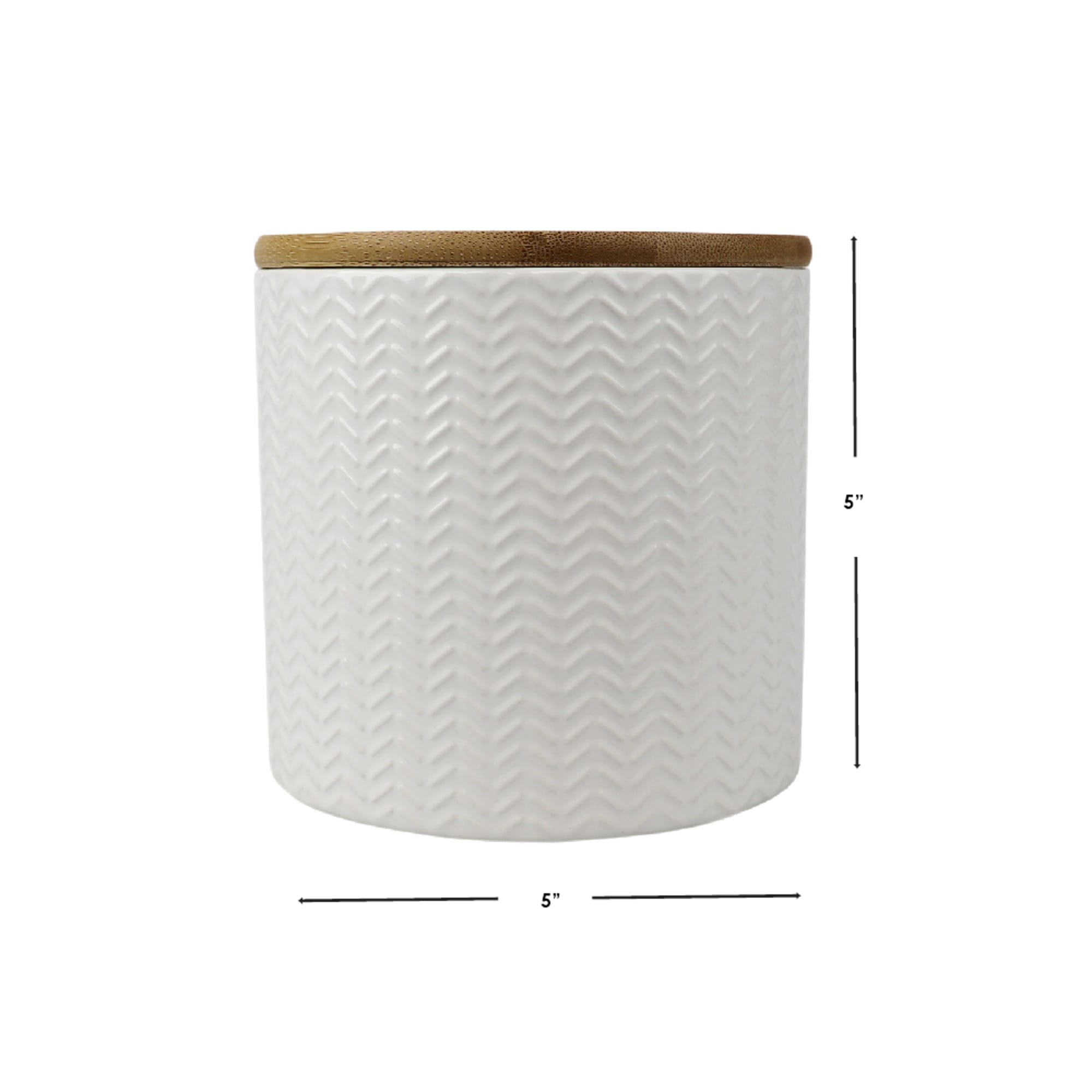 Home Basics Wave Small Ceramic Canister, White $5.00 EACH, CASE PACK OF 12