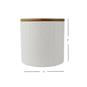 Home Basics Wave Small Ceramic Canister, White $5.00 EACH, CASE PACK OF 12