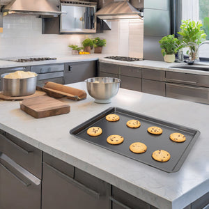 Home Basics Non-stick 15” x 21” Steel Baking Sheet, Grey $6.00 EACH, CASE PACK OF 8
