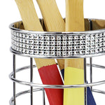 Load image into Gallery viewer, Home Basics Pave Steel Cutlery Holder with Mesh Bottom and Non-Skid Feet, Chrome $4 EACH, CASE PACK OF 12
