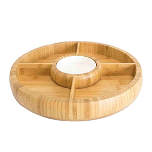 Home Basics Bamboo Chip and Dip Bowl, Natural $15.00 EACH, CASE PACK OF 6